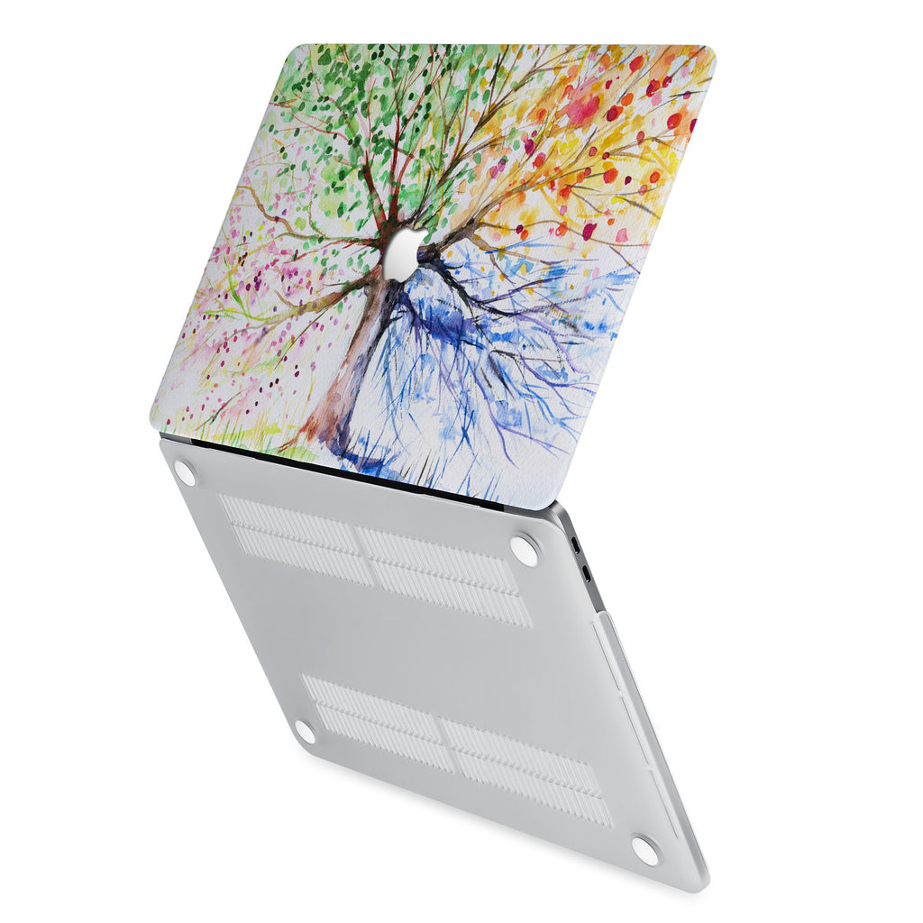 hardshell case with Watercolor Flower design has rubberized feet that keeps your MacBook from sliding on smooth surfaces