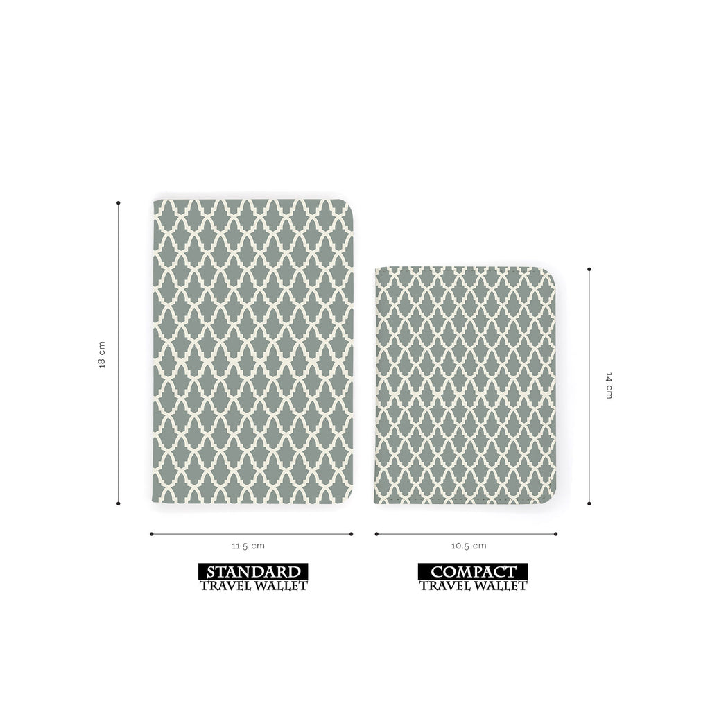 comparison of two sizes of personalized RFID blocking passport travel wallet with Elegant Pattern design