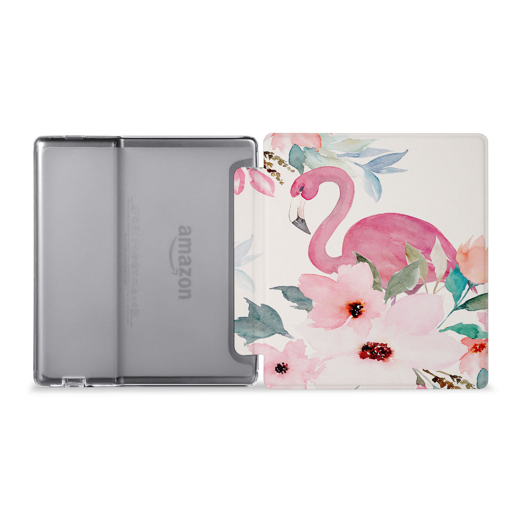 The whole view of Personalized Kindle Oasis Case with Flamingo design