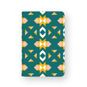front view of personalized RFID blocking passport travel wallet with Geometry design