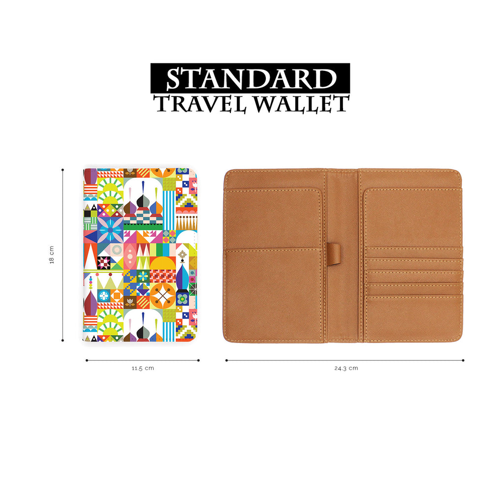 standard size of personalized RFID blocking passport travel wallet with Whimsy Patterns design