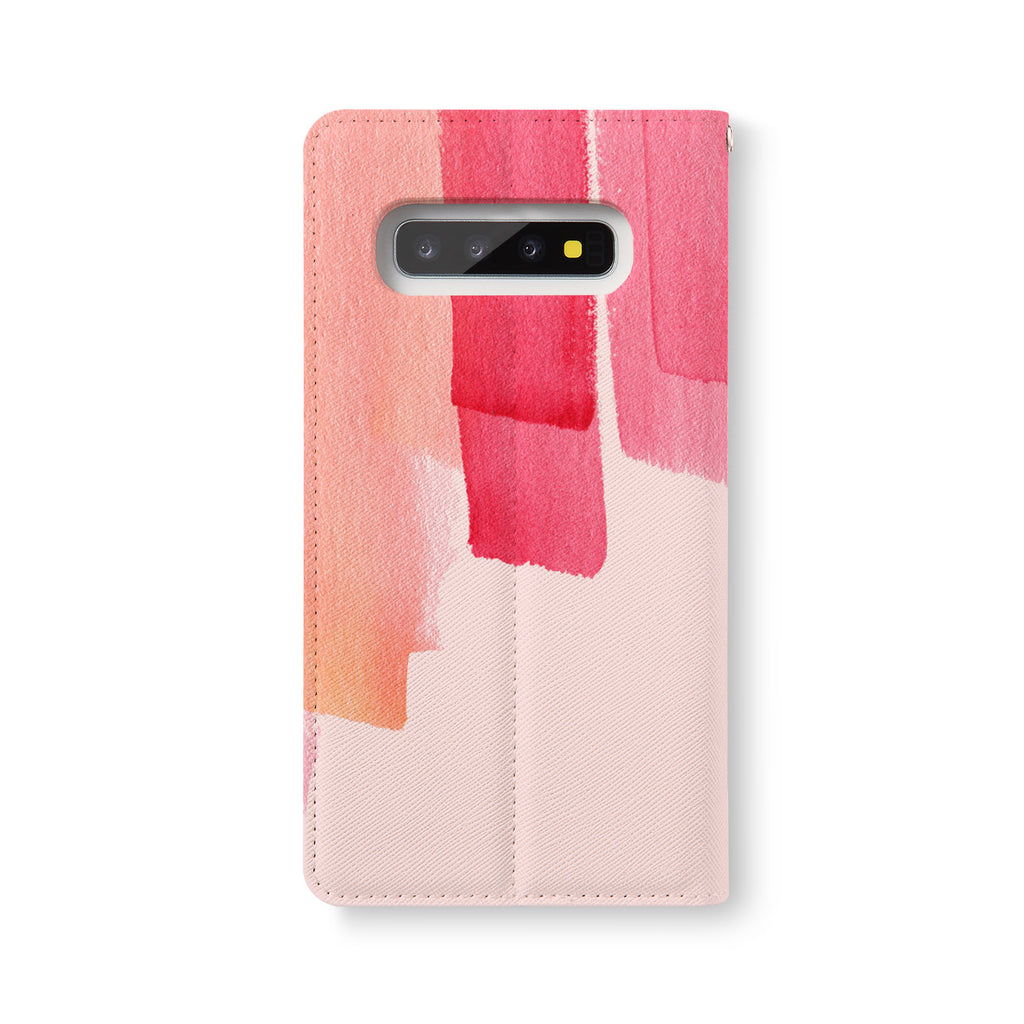 Back Side of Personalized Samsung Galaxy Wallet Case with Watercolor design - swap