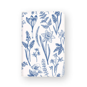 front view of personalized RFID blocking passport travel wallet with Flower design