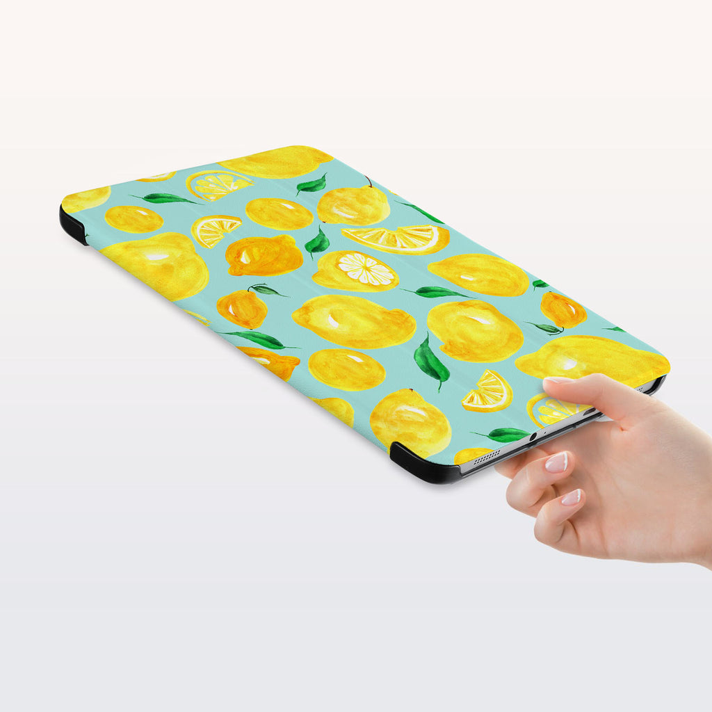 a hand is holding the Personalized Samsung Galaxy Tab Case with Fruit design
