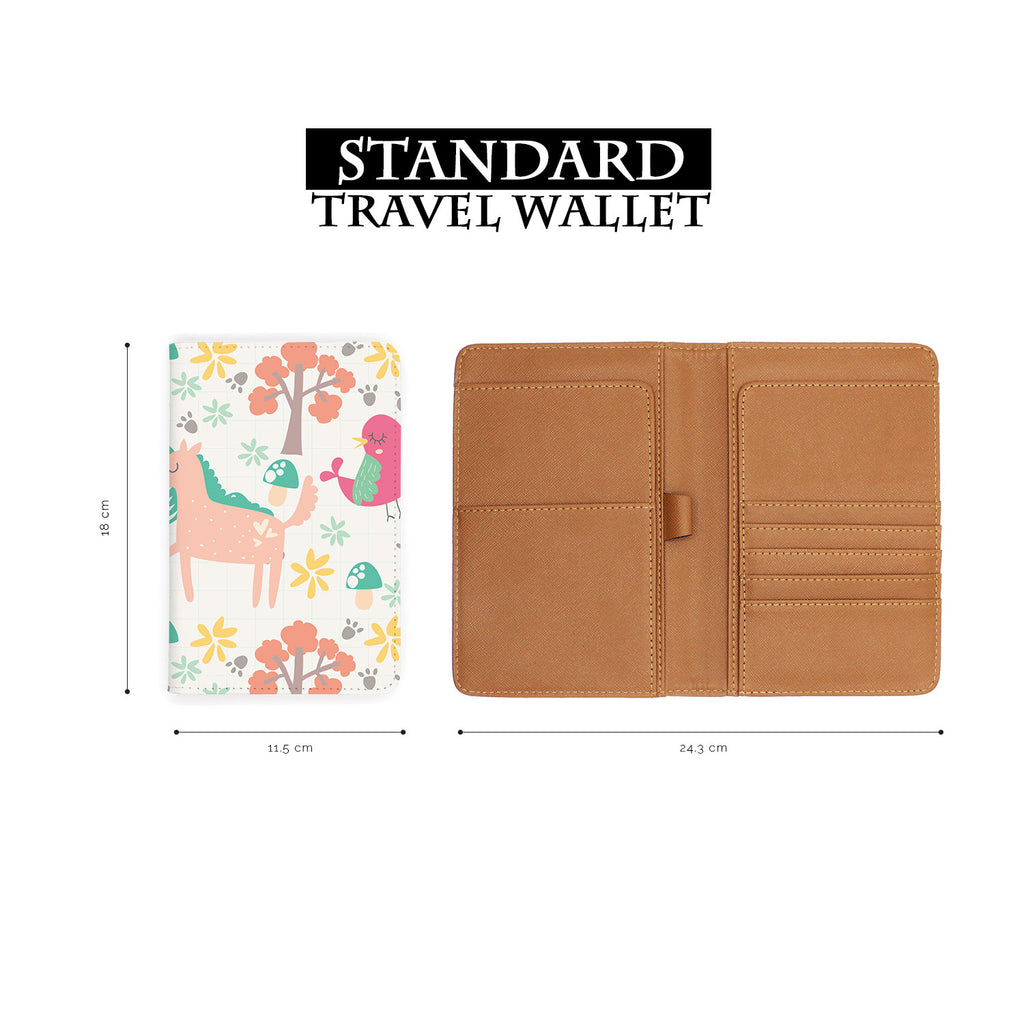 standard size of personalized RFID blocking passport travel wallet with Animals 3 design