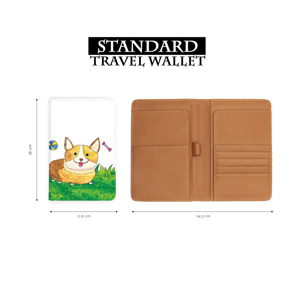 standard size of personalized RFID blocking passport travel wallet with Forest Animals 02 Enjoyillustration design