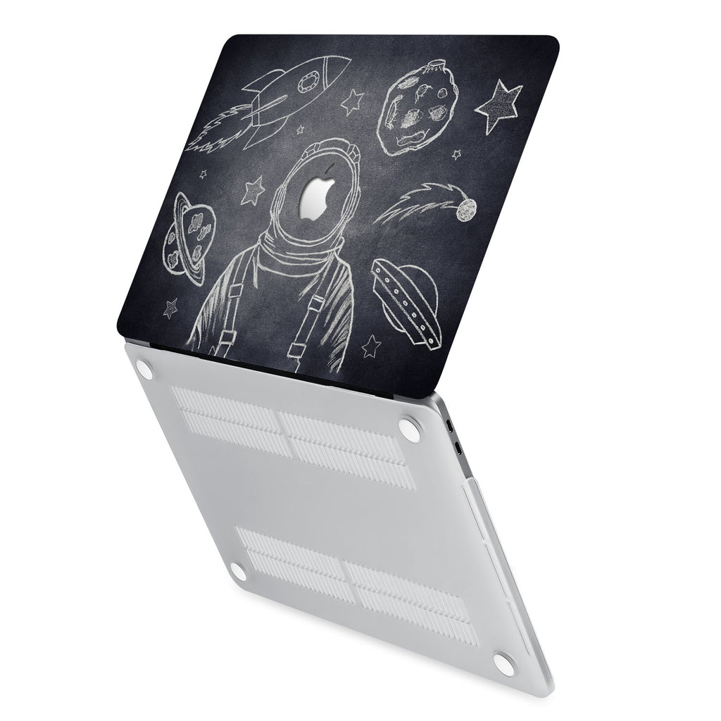 hardshell case with Astronaut Space design has rubberized feet that keeps your MacBook from sliding on smooth surfaces