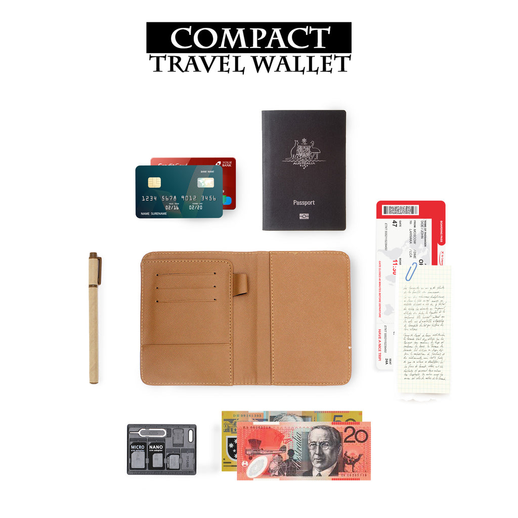 how to use compact size personalized RFID blocking passport travel wallet with Cold Weather Comforts 1 design