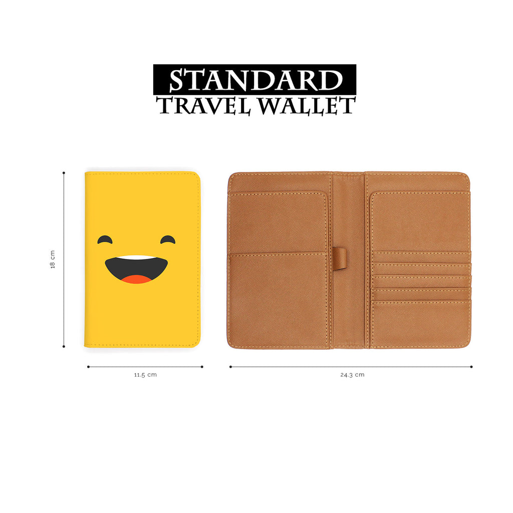 standard size of personalized RFID blocking passport travel wallet with Emoji 1 design