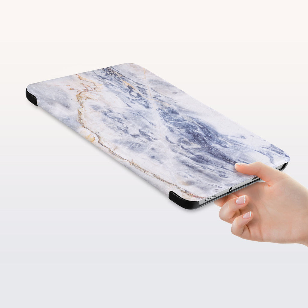 a hand is holding the Personalized Samsung Galaxy Tab Case with Marble design