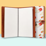 the front top view of midori style traveler's notebook with Sweet design