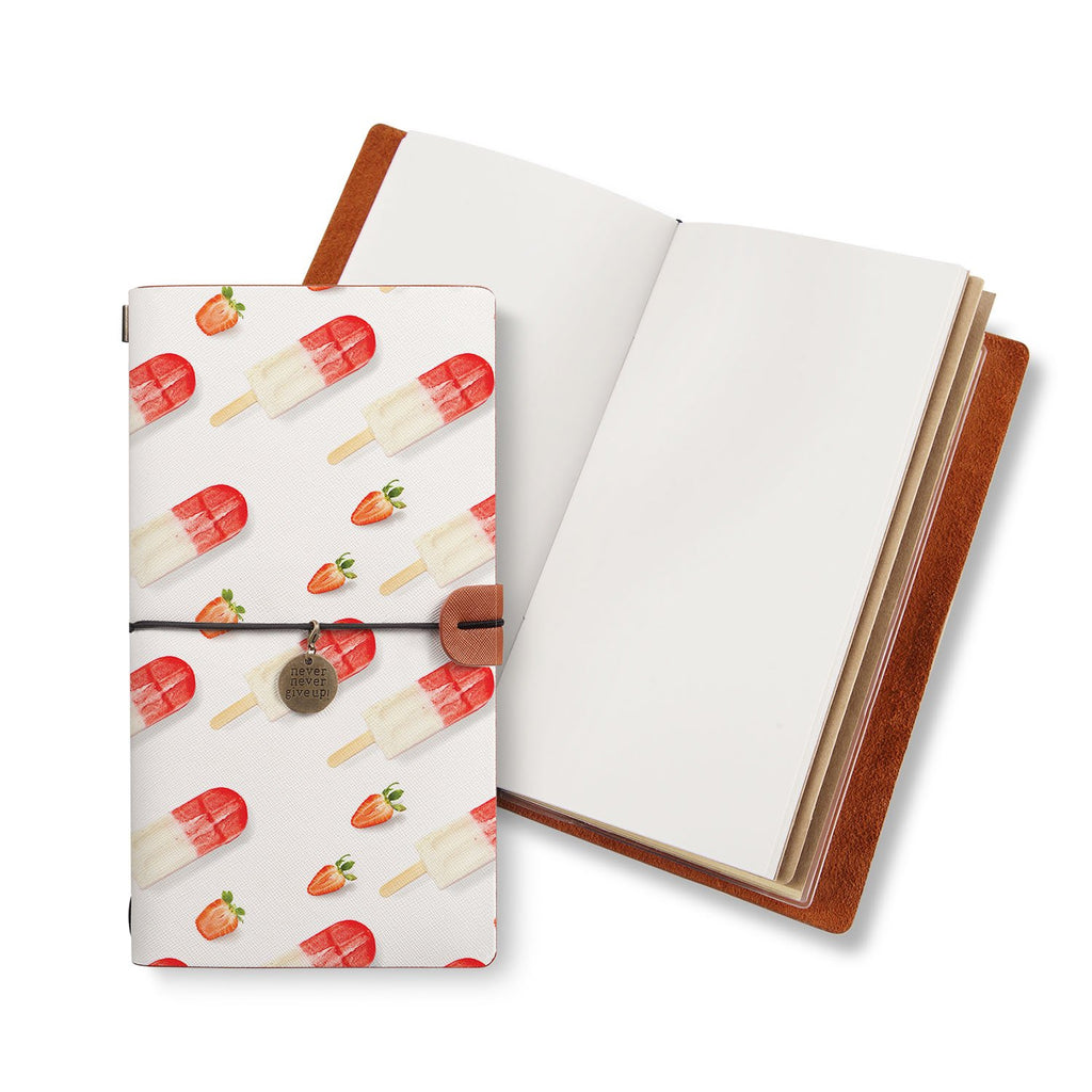 opened midori style traveler's notebook with Sweet design