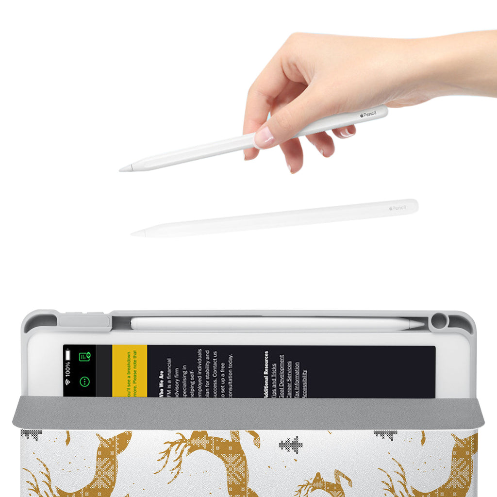 Vista Case iPad Premium Case with Christmas Design has an integrated holder for Apple Pencil so you never have to leave your extra tech behind. - swap