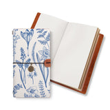 opened midori style traveler's notebook with Flower design
