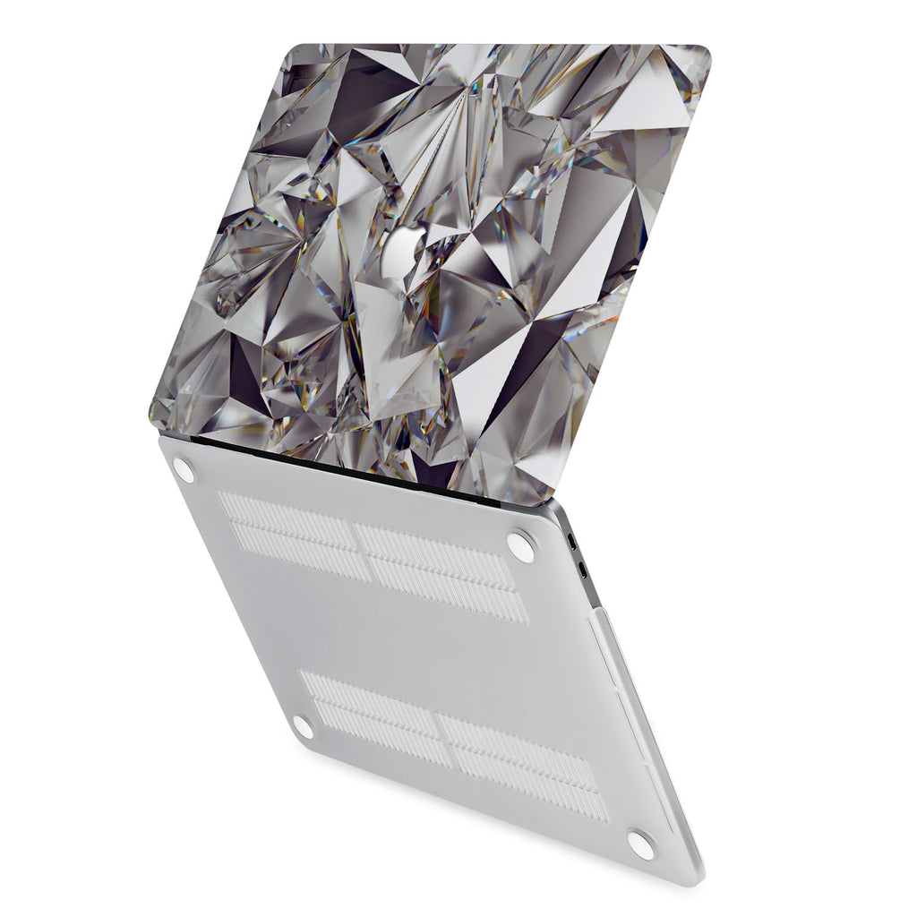 hardshell case with Crystal Diamond design has rubberized feet that keeps your MacBook from sliding on smooth surfaces