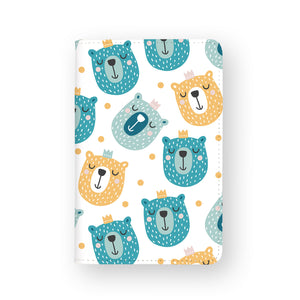 front view of personalized RFID blocking passport travel wallet with Animal Smiles design