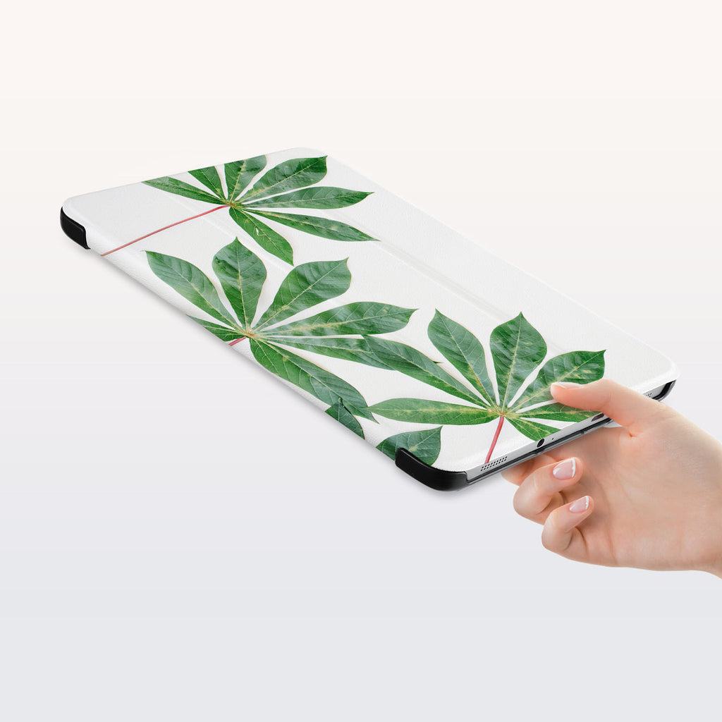 a hand is holding the Personalized Samsung Galaxy Tab Case with Flat Flower design