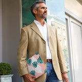 A business man carrying personalized microsoft surface case with Pink Flower 2 design in the park