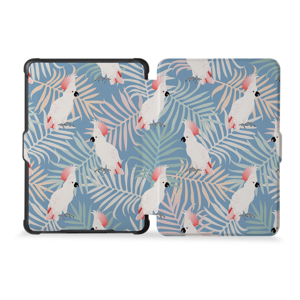 the whole front and back view of personalized kindle case paperwhite case with Bird design