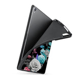 soft tpu back case with personalized iPad case with Black Flower design