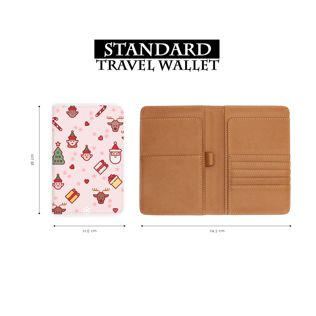 standard size of personalized RFID blocking passport travel wallet with Christmas 2 design