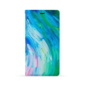 Front Side of Personalized Huawei Wallet Case with Abstract Painting design