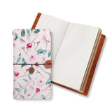 opened midori style traveler's notebook with Flat Flower 2 design