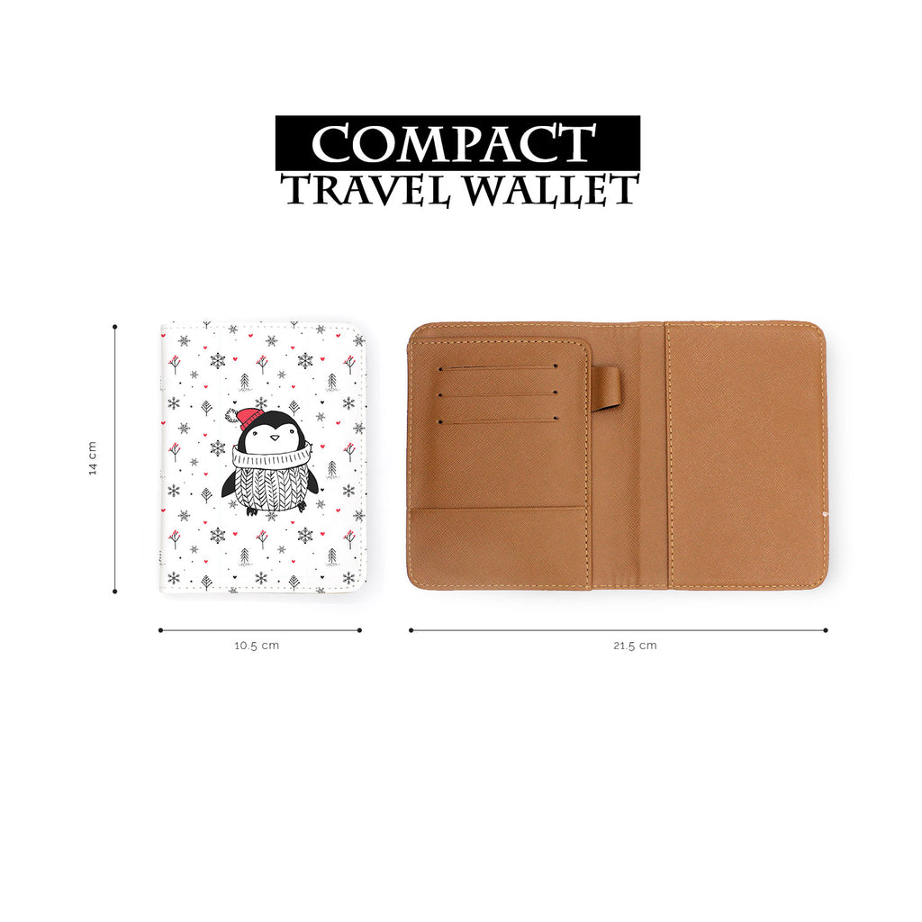 compact size of personalized RFID blocking passport travel wallet with Penguins design