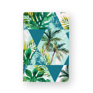 front view of personalized RFID blocking passport travel wallet with Tropical Leaves design