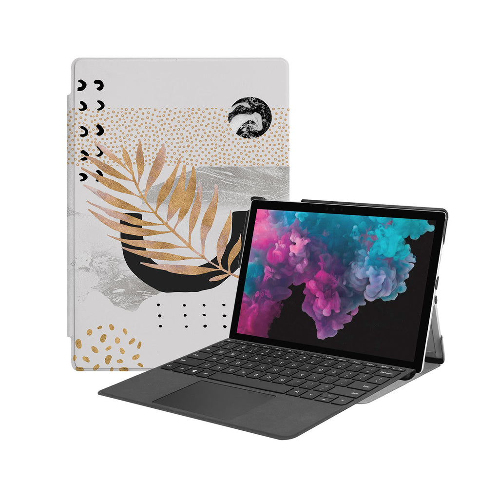 the Hero Image of Personalized Microsoft Surface Pro and Go Case with Marble Flower design