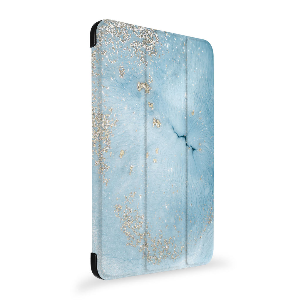 the side view of Personalized Samsung Galaxy Tab Case with Marble Gold design