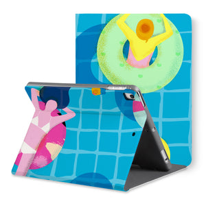 The back view of personalized iPad folio case with Beach design - swap