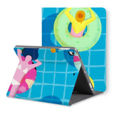 The back view of personalized iPad folio case with Beach design - swap