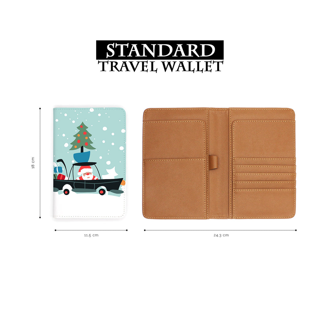 standard size of personalized RFID blocking passport travel wallet with Santa Express design