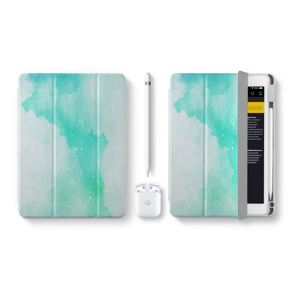 Vista Case iPad Premium Case with Abstract Watercolor Splash Design perfect fit for easy and comfortable use. Durable & solid frame protecting the tablet from drop and bump.