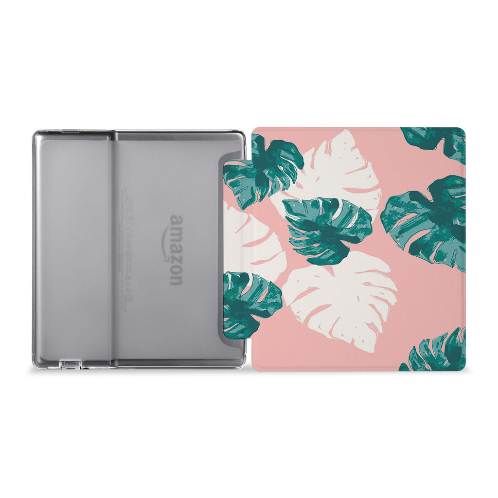 The whole view of Personalized Kindle Oasis Case with Pink Flower 2 design