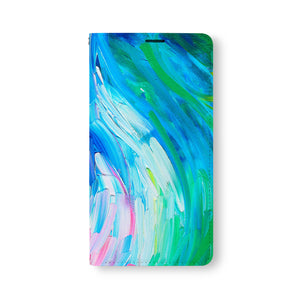 Front Side of Personalized Samsung Galaxy Wallet Case with AbstractPainting design