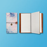 the front top view of midori style traveler's notebook with Oil Painting Abstract design