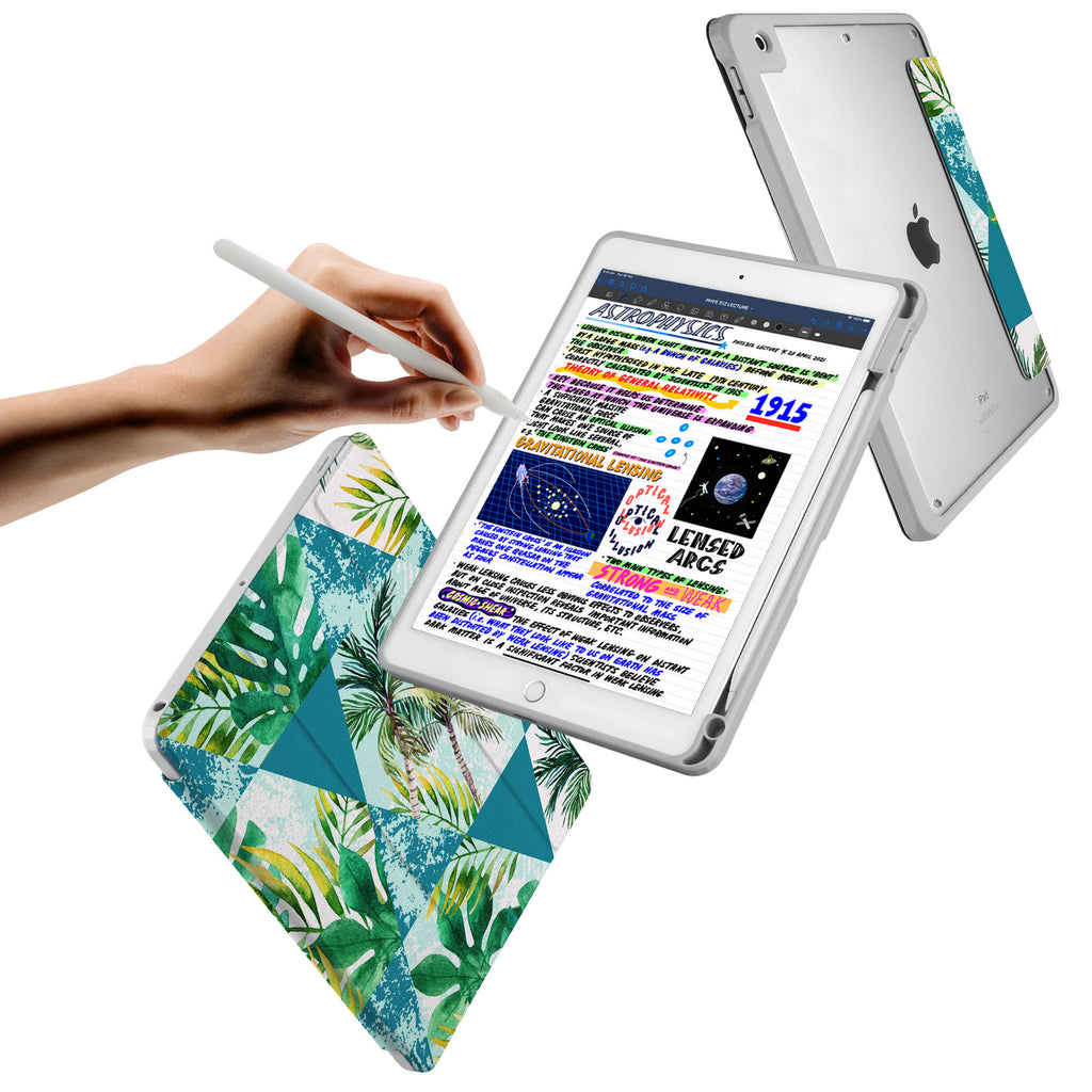 Vista Case iPad Premium Case with Tropical Leaves Design has trifold folio style designed for best tablet protection with the Magnetic flap to keep the folio closed.