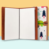 the front top view of midori style traveler's notebook with Dinosaur design