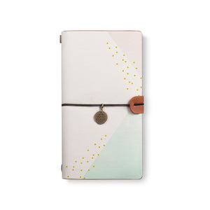 the front top view of midori style traveler's notebook with Simple Scandi Luxe design