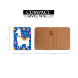 compact size of personalized RFID blocking passport travel wallet with Llamas design