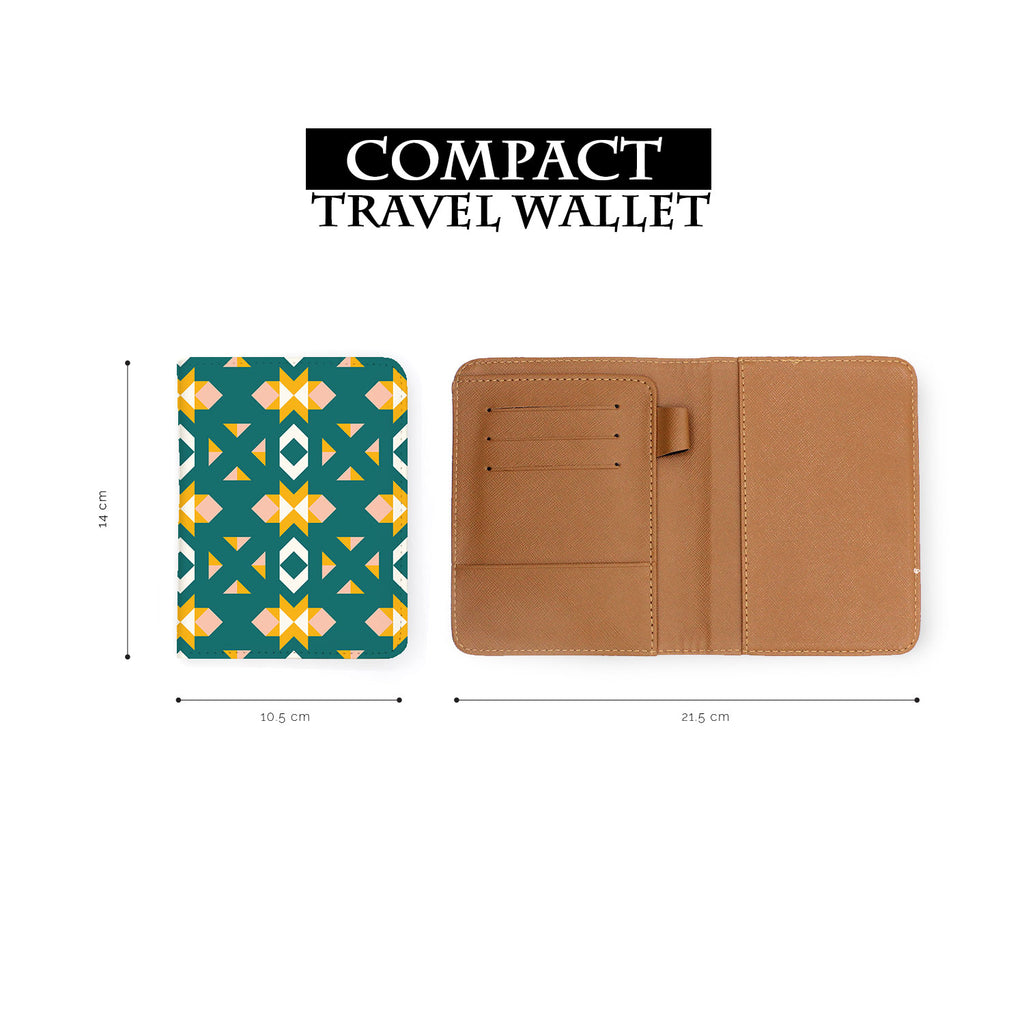 compact size of personalized RFID blocking passport travel wallet with Geometry design