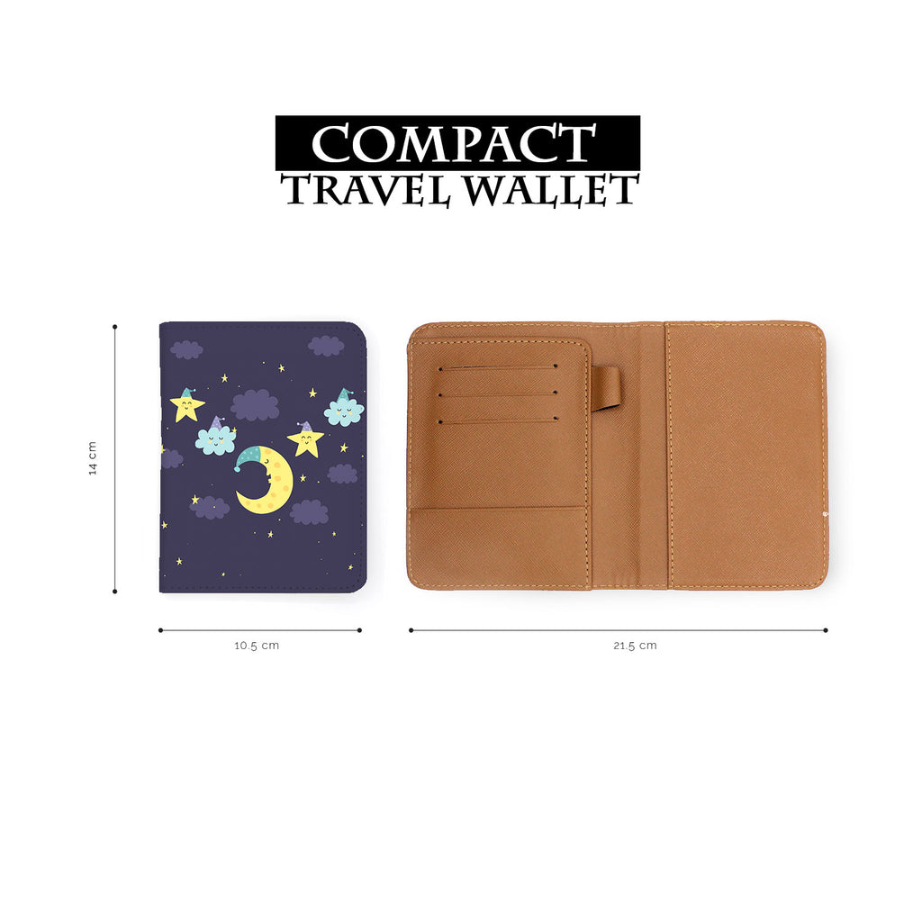 compact size of personalized RFID blocking passport travel wallet with Good Night design