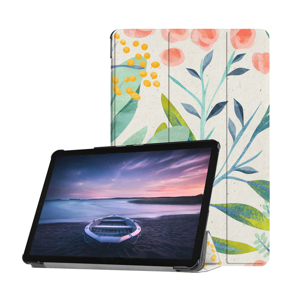 Personalized Samsung Galaxy Tab Case with Pink Flower design provides screen protection during transit