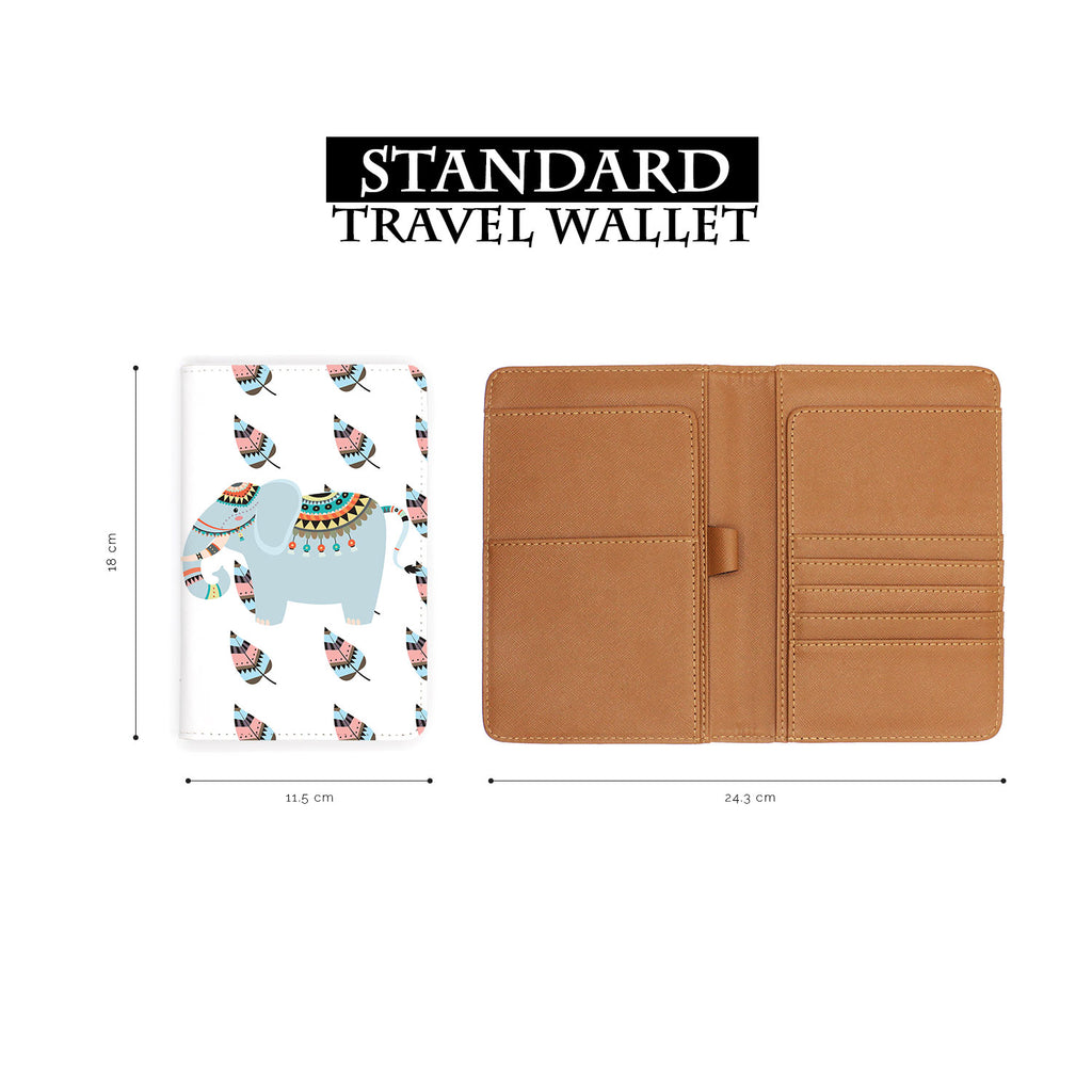 standard size of personalized RFID blocking passport travel wallet with Tribal Animals design