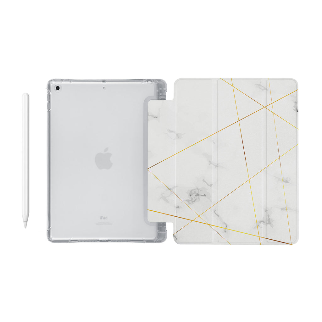 iPad SeeThru Casd with Marble 2020 Design Fully compatible with the Apple Pencil