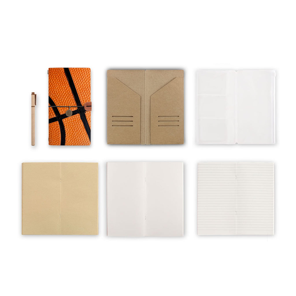 midori style traveler's notebook with Sport design, refills and accessories