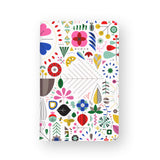 front view of personalized RFID blocking passport travel wallet with Geometric Floral Patterns design