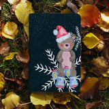 personalized RFID blocking passport travel wallet with Cute Christmas design on maple leafs